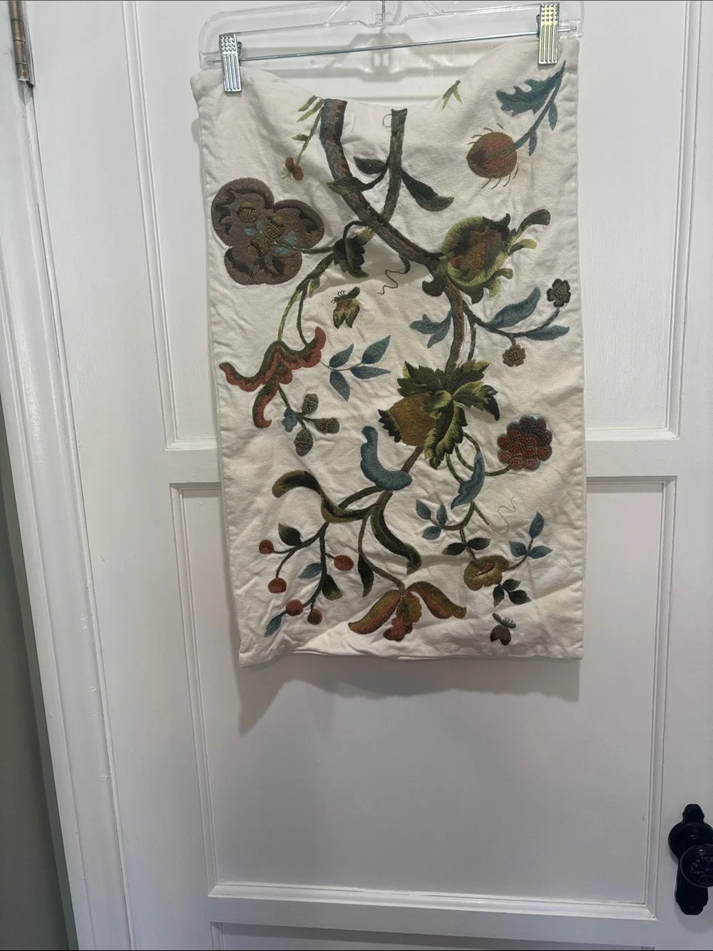 Pottery Barn Floral embroidered pillow cover